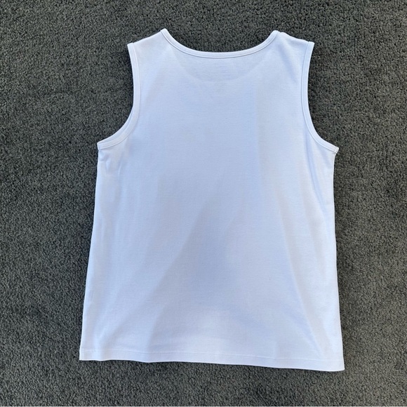 L.L. Bean White Tank Top 100% Pima Cotton (S/M) Perfect Length Capsule Wardrobe - Picture 3 of 6